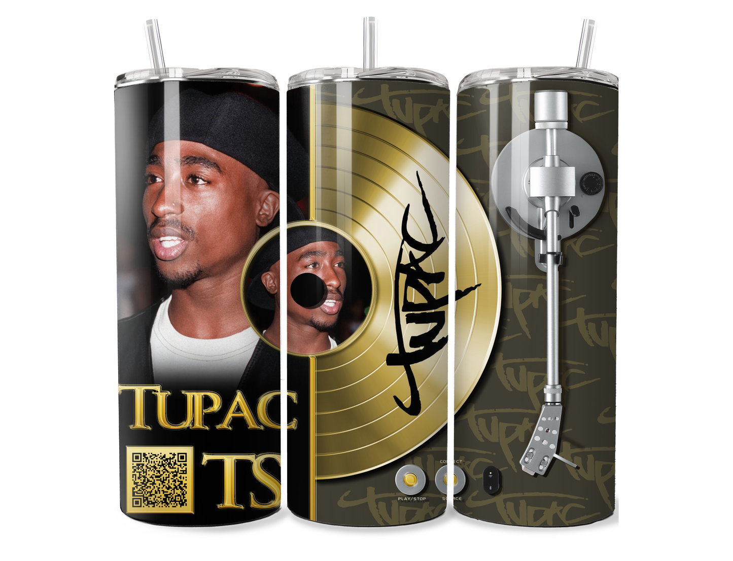 20oz. Skinny Tumbler with Scan & Play Feature - Tupac Edition