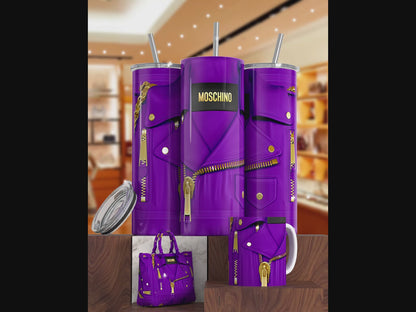 "Moschino Inspired Designer Violet Purse Edition" 20oz. Skinny Tumbler